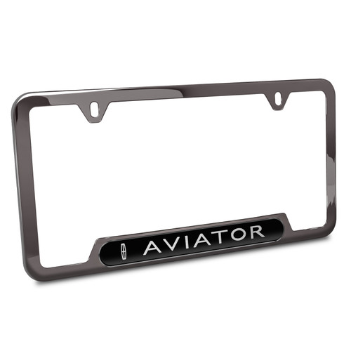 Lincoln Aviator in 3D Black Finish 50 States Gloss Black Stainless Steel License Plate Frame