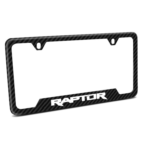 Ford F-150 Raptor Black Carbon Fiber Texture ABS Plastic 50 States License Plate Frame