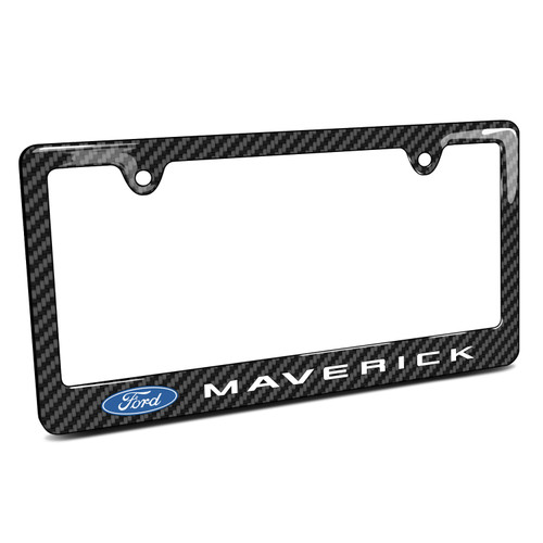 Ford Maverick Black Carbon Fiber Look ABS Plastic License Plate Frame
