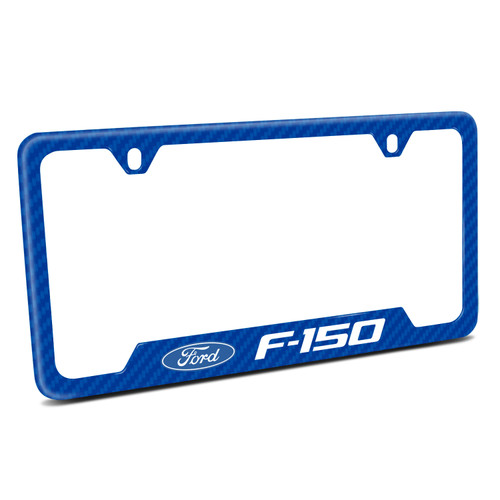 Ford F-150 Blue Carbon Fiber Texture ABS Plastic 50 States License Plate Frame