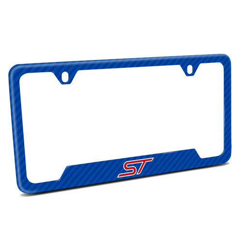 Ford ST Blue Carbon Fiber Texture ABS Plastic 50 States License Plate Frame