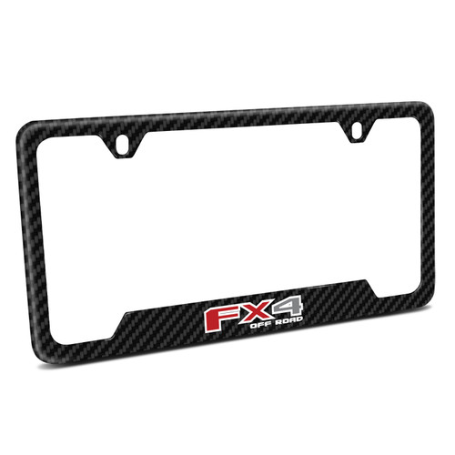 Ford F-150 FX4 Off Road Black Carbon Fiber Texture ABS Plastic 50 States License Plate Frame