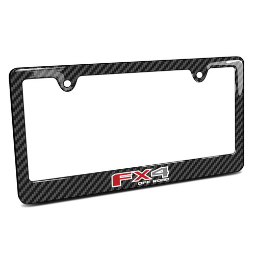 Ford F-150 FX4 Off Road Black Carbon Fiber Look ABS Plastic License Plate Frame