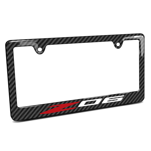 Chevrolet Corvette C8 Z06 Black Carbon Fiber Look ABS Plastic License Plate Frame