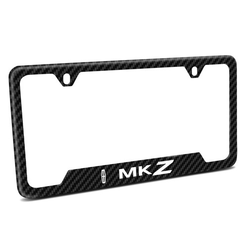 Lincoln MKZ Black Carbon Fiber Texture ABS Plastic 50 States License Plate Frame