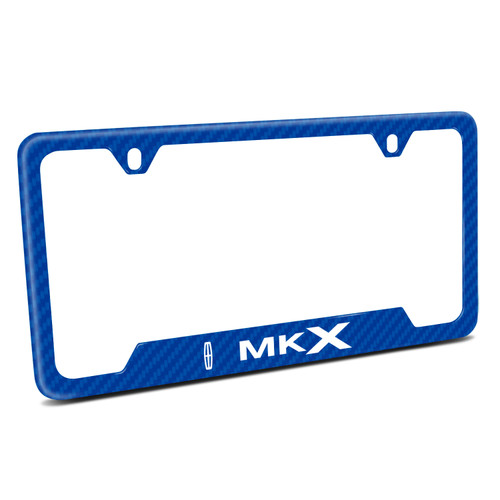 Lincoln MKX Blue Carbon Fiber Texture ABS Plastic 50 States License Plate Frame