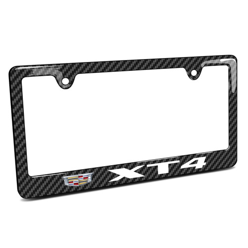 Cadillac XT4 Black Carbon Fiber Look ABS Plastic License Plate Frame