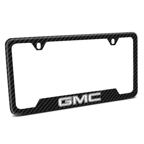 GMC Black Carbon Fiber Texture ABS Plastic 50 States License Plate Frame