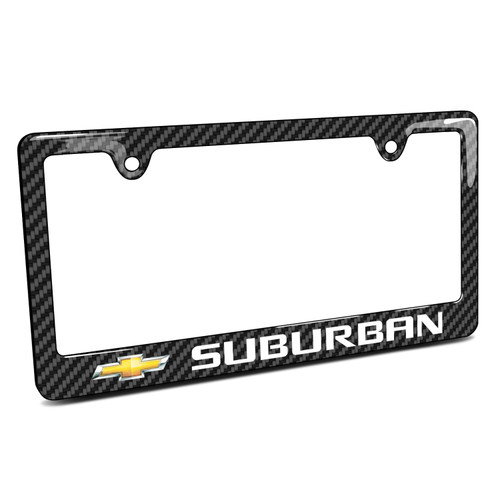 Chevrolet Suburban Black Carbon Fiber Look ABS Plastic License Plate Frame