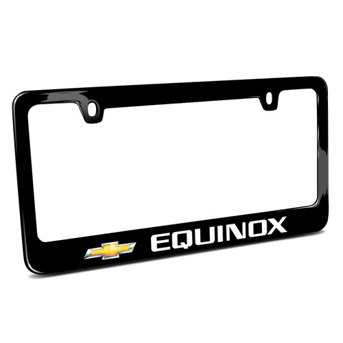 Chevrolet Equinox UV LED Printed on Black Metal License Plate Frame