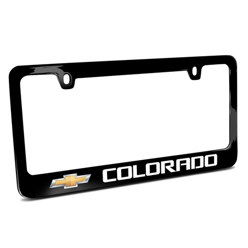 Chevrolet Colorado UV LED Printed on Black Metal License Plate Frame