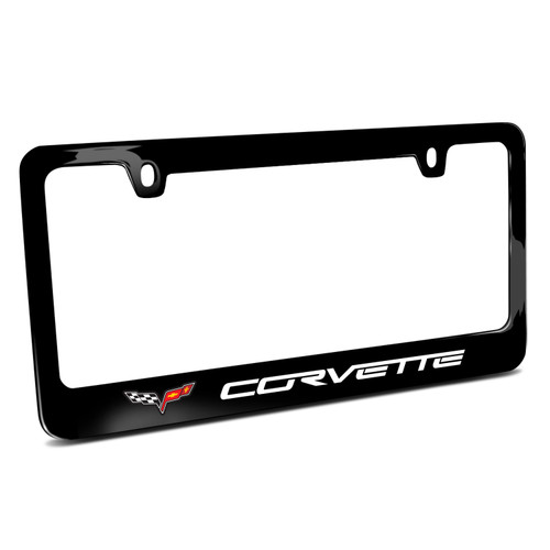 Chevrolet Corvette C6 Black Metal License Plate Frame