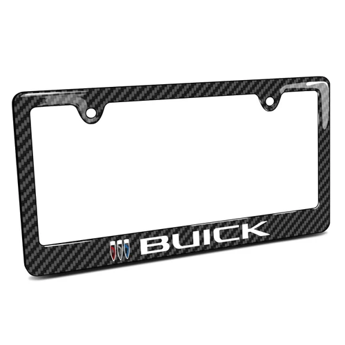 Buick Black Carbon Fiber Look ABS Plastic License Plate Frame