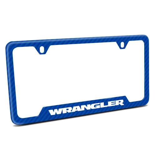 Jeep Wrangler Blue Carbon Fiber Texture ABS Plastic 50 States License Plate Frame