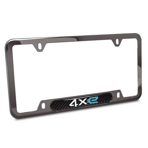 Jeep 4xe Real Carbon Fiber Insert Gunmetal Black Stainless Steel License Plate Frame