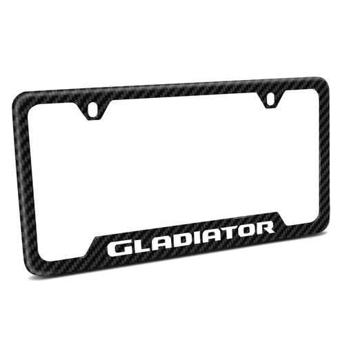 Jeep Gladiator Black Carbon Fiber Texture ABS Plastic 50 States License Plate Frame
