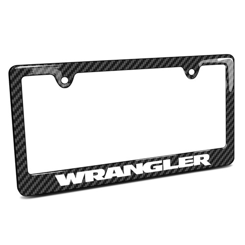 Jeep Wrangler Black Carbon Fiber Look ABS Plastic License Plate Frame