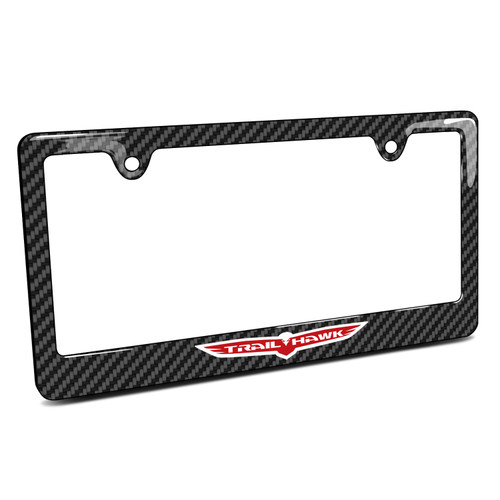 Jeep Trailhawk Black Carbon Fiber Look ABS Plastic License Plate Frame