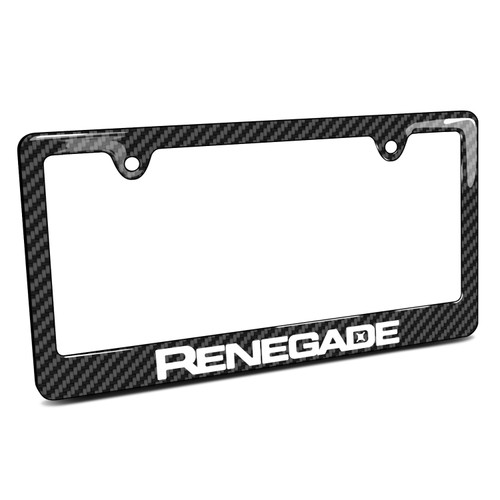 Jeep Renegade Black Carbon Fiber Look ABS Plastic License Plate Frame