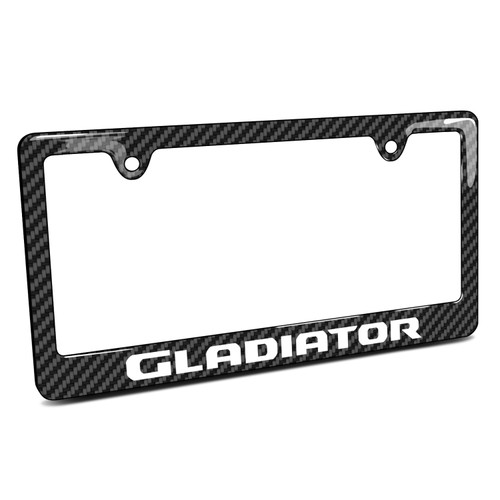 Jeep Gladiator Black Carbon Fiber Look ABS Plastic License Plate Frame