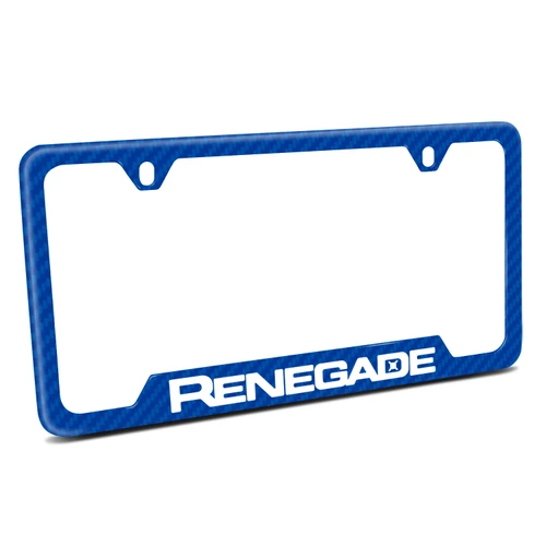 Jeep Renegade Blue Carbon Fiber Texture ABS Plastic 50 States License Plate Frame