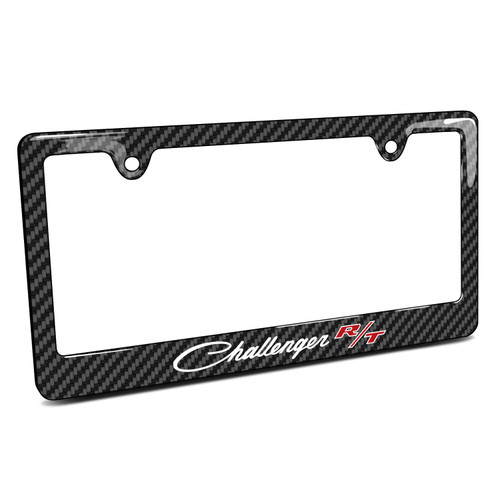 Dodge Challenger R/T Classic Black Carbon Fiber Look ABS Plastic License Plate Frame