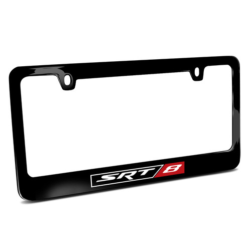 Dodge SRT-8 UV-LED Printed American-Made Black Metal License Plate Frame