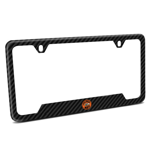 Dodge Super-Bee Logo Black Carbon Fiber Texture ABS Plastic 50 States License Plate Frame