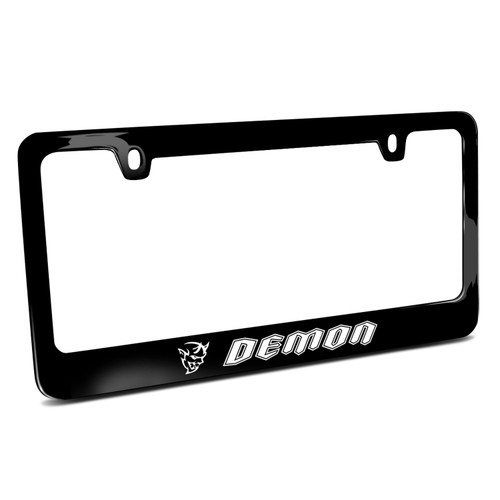 Dodge Demon UV-LED Printed American-Made Black Metal License Plate Frame