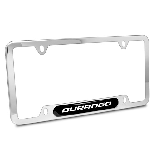Dodge Durango UV-LED Printed on Black Dome Chrome Stainless Steel License Plate Frame