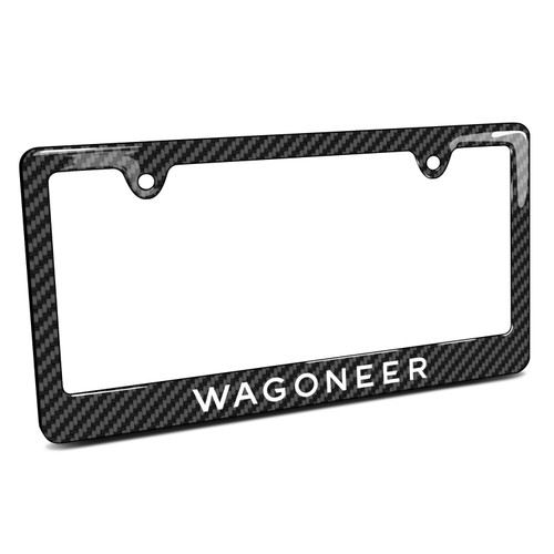 Jeep Wagoneer Black Carbon Fiber Look ABS Plastic License Plate Frame
