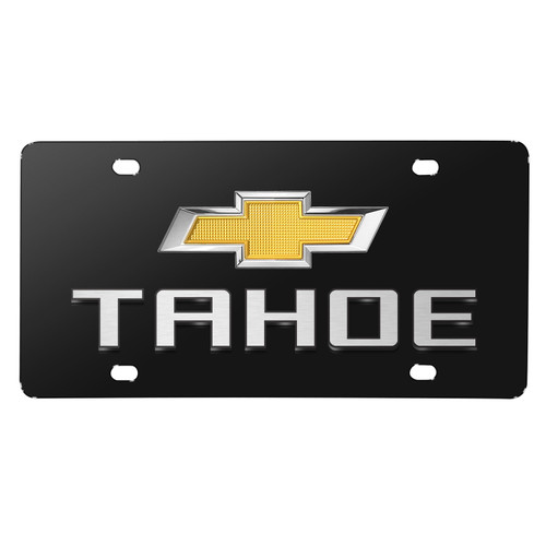 Chevrolet Tahoe 3D Dual Logo Black Stainless Steel License Plate