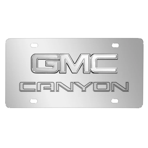 GMC Canyon 3D Dual Logo Mirror Chrome Stainless Steel License Plate