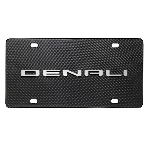 GMC Denali 3D Logo on Real Black Carbon Fiber License Plate