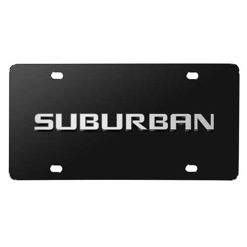 Chevrolet Suburban 3D Nameplate Black Stainless Steel License Plate