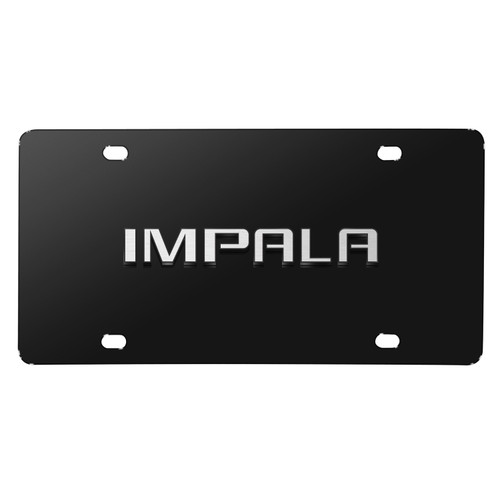 Chevrolet Impala 3D Nameplate Black Stainless Steel License Plate