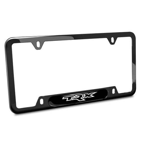 RAM 1500 TRX Black Nameplate Insert Black Stainless Steel License Plate Frame