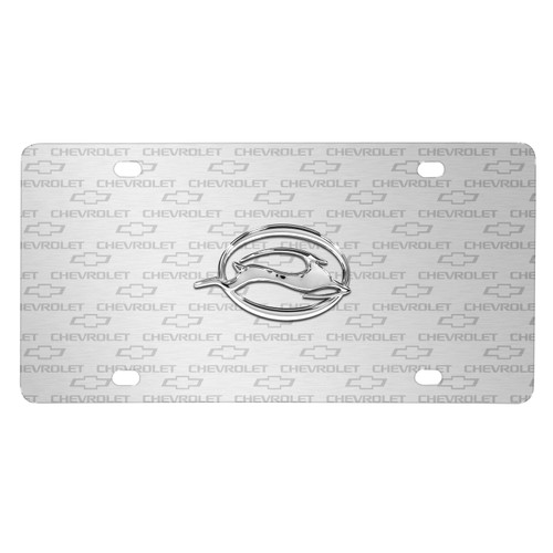 Chevrolet Impala in 3D Logo on Logo Pattern Brushed Aluminum License Plate