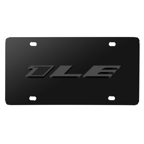 Chevrolet Camaro 1LE 3D Gunmetal Gray Logo on Black Stainless Steel License Plate