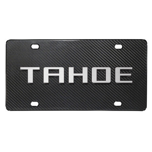 Chevrolet Tahoe 3D Logo on Real Black Carbon Fiber License Plate