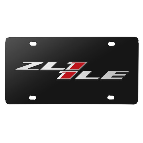 Chevrolet Camaro ZL1-1LE 3D Logo Black Metal License Plate