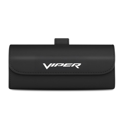 Dodge Viper Black Leather Sunglass Case Car Sun Visor Mount Clip