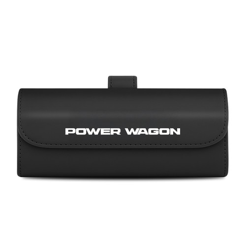 RAM Power Wagon Black Leather Sunglass Case Car Sun Visor Mount Clip