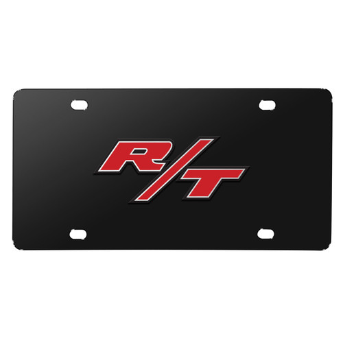 Dodge R/T 3D Logo Logo on Chrome Stainless Steel License Plate