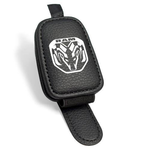 RAM 2019 up Rectangle Black Leather Magnetic Sunglass Holder Car Sun Visor Mount Clip