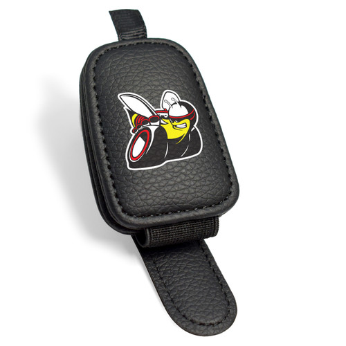 Dodge Scat-Pack Rectangle Black Leather Magnetic Sunglass Holder Car Sun Visor Mount Clip
