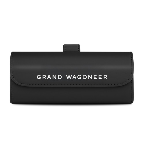 Jeep Grand Wagoneer Black Leather Sunglass Case Car Sun Visor Mount Clip