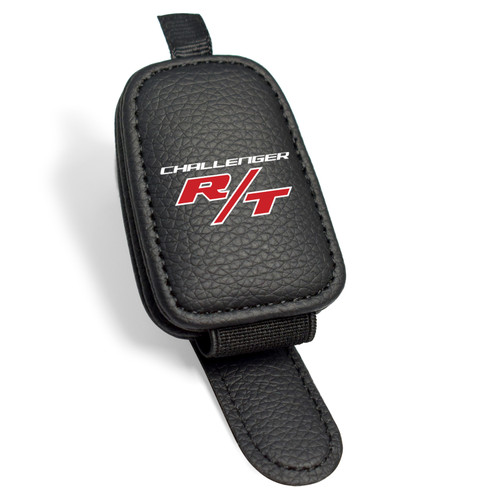 Dodge Challenger R/T Rectangle Black Leather Magnetic Sunglass Holder Car Sun Visor Mount Clip