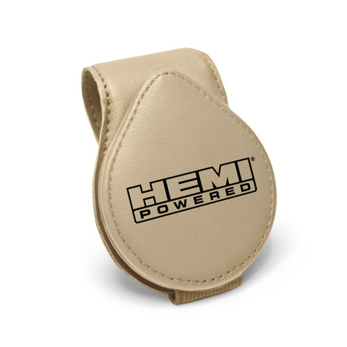 HEMI Powered Beige Leather Magnetic Sunglass Holder Car Sun Visor Mount Clip