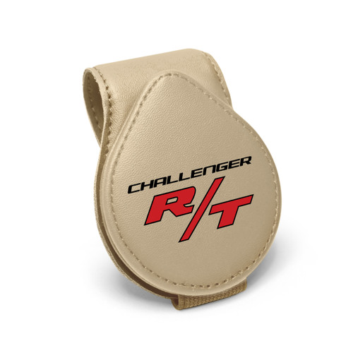 Dodge Challenger R/T Beige Leather Magnetic Sunglass Holder Car Sun Visor Mount Clip